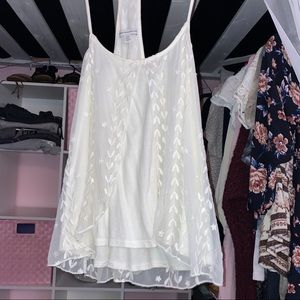 White Flowy Tank Top